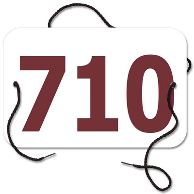 Stock Indurotec™ Small Rectangular Exhibitor Numbers w/String (6½"x4¼")