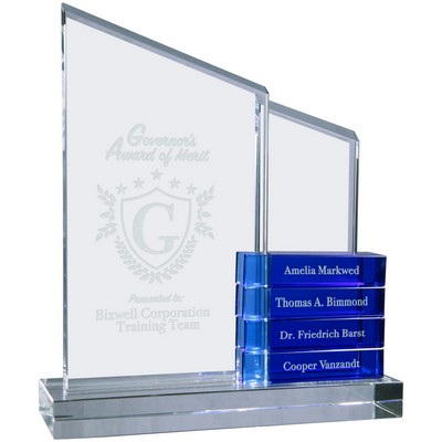 Peak Goal Setting Crystal Perpetual Award, 9"H