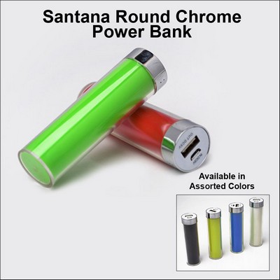 Santana Round Chrome Power Bank - 2200 mAh No Extra Tariff