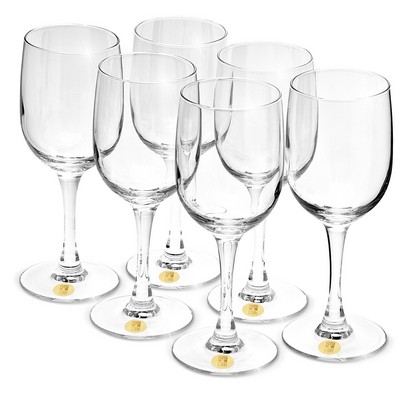 8 Oz. Wine Glass Set W/ Gold Medallion