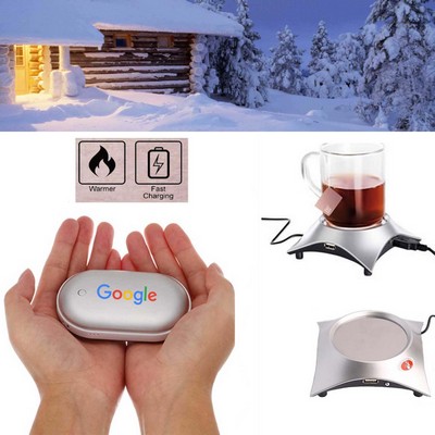 Promotek iBank® Hand Warmer + 5200mAh Power Bank Charger + Cup Warmer (Silver)