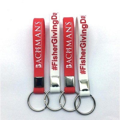 Silicone Bracelet Keychain with Metal Ring