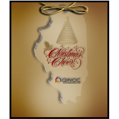 Illinois Ornament in Clear Acrylic