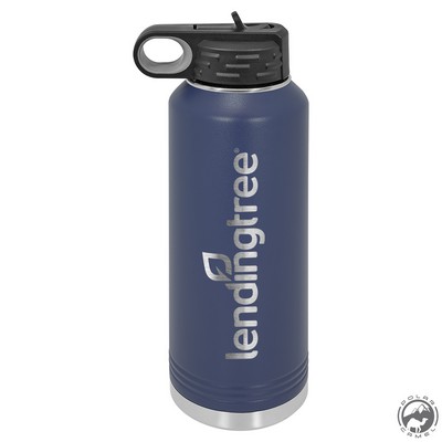 Powder Coated Dark Blue Travel Water Bottle
