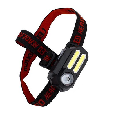 Headlamp,USB Rechargeable Multi-Function LED+COB Bike Light
