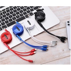 3-in-1 Retractable For iPhone Samsung micro Type C