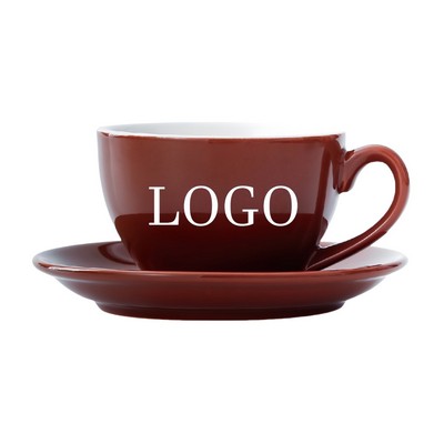 8 Oz Ceramic Coffee Cup With Saucer