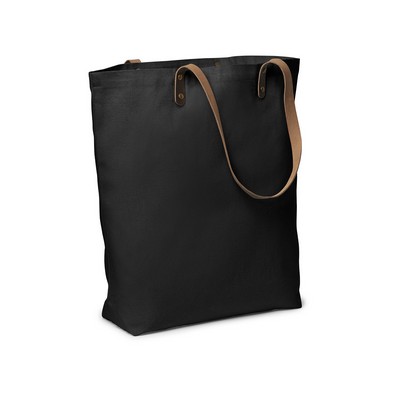 Urban Cotton Tote Bag with Leather Handles
