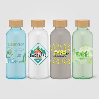 Strom - 22 oz. RPET Water Bottle with Bamboo Lid - Full-Color Inkjet