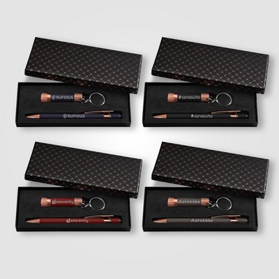 Ellipse & Chroma Rose Gold Cross-Pattern Gift Set - Laser