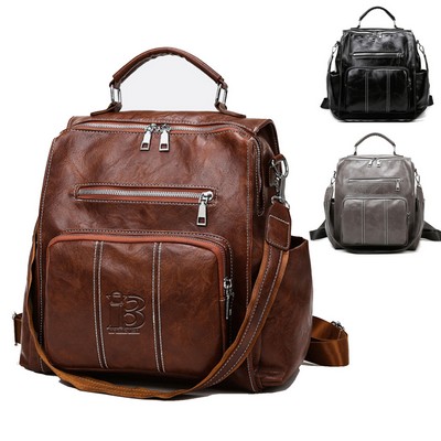 PU Convertible Waterproof Backpack for woman