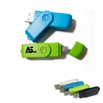 2-In-1 Swivel Usb Card Reader