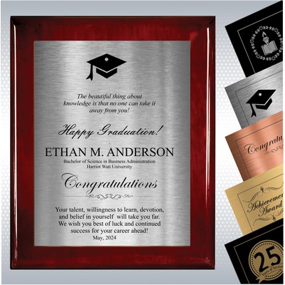 Rosewood Piano Plaque Graduation Gift (9" x 12")