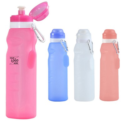 20 Oz. Foldable Silicone Water Bottle