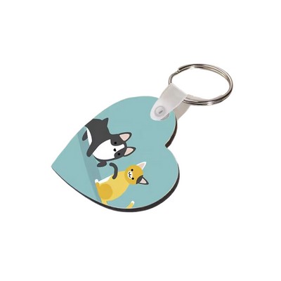 Heart Shape MDF Keychain