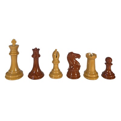 Weighted Wood Grain Spruce-Tek Chess Pieces, 4.125 in. King