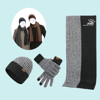 3-in-1 Heathered Knit Winter Set