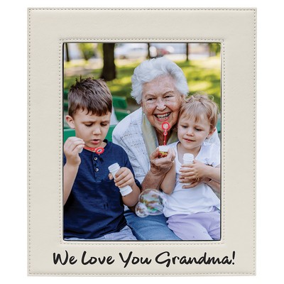 8" x 10" White Laserable Leatherette Picture Frame