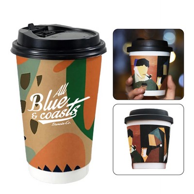 8oz Insulated Paper Cup w/ Lid