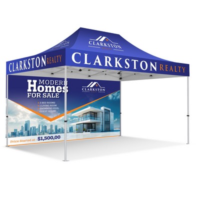 10' X 15' Tent With Full Color Canopy and Back Wall