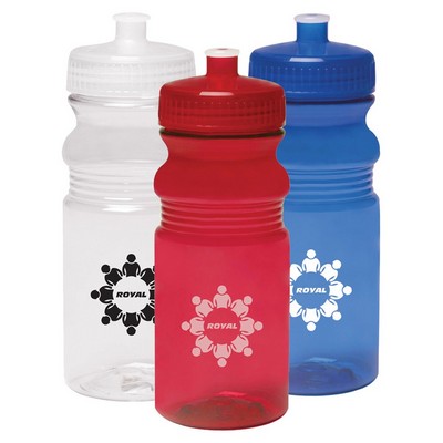 Plastic Bike Water Bottle - Push Cap, 20 oz.