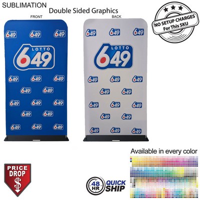48 Hr Quick Ship - 4'W x 90"H EuroFit Banner with Steel Base, Full Color Graphics 2 Sided, NO SETUP