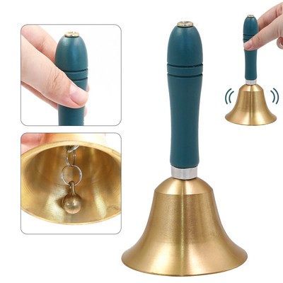 Laser Engraved Logo Solid Brass Hand Bell