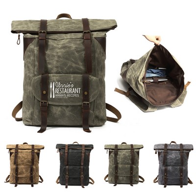 Waxed Canvas Outdoor Travel Backpack