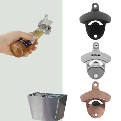 Small Wall Mount Bottle Opener with Mounting Screws