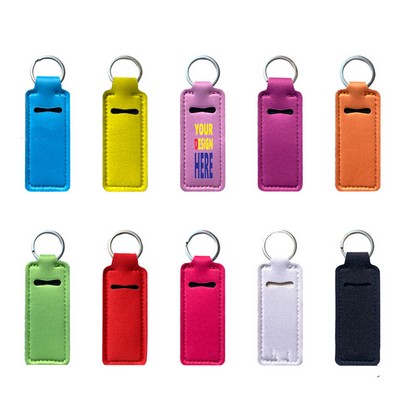 Custom Full Color Portable Outdoor Lipstick Caser With Keychain