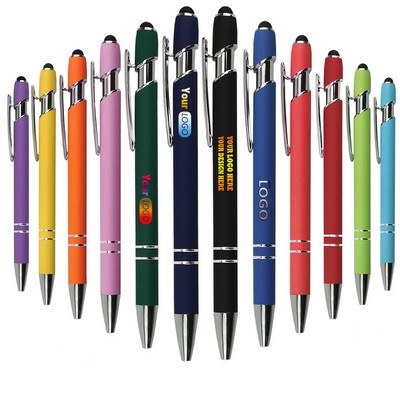 Soft-Touch Aluminum Pen w/ Stylus