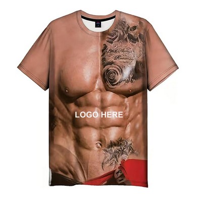 Fake Muscle 3D Digital Print T-Shirt