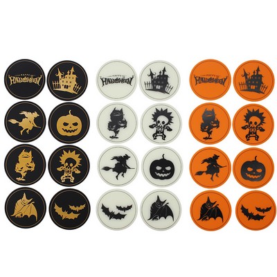 3 4/5" Luminous Halloween Non-Slip Heat Resistant Cup Mats Drink Coasters