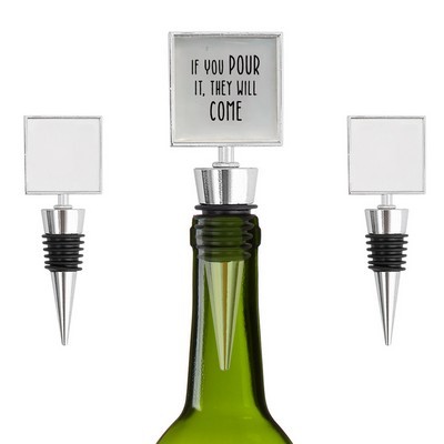 Full Imprint Square Medal Wine Stopper Cork