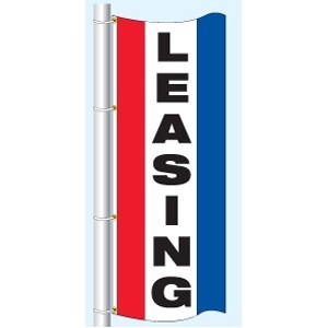 Double Faced Stock Message Free Flying Drape Flag (Leasing) (3' x 8')