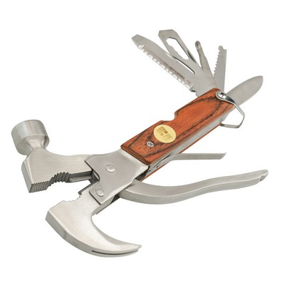 Wooden Handle Multi-Tool W/ Gold Medallion