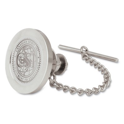 Silver Tie Tack/Lapel Pin W/ Silver Medallion