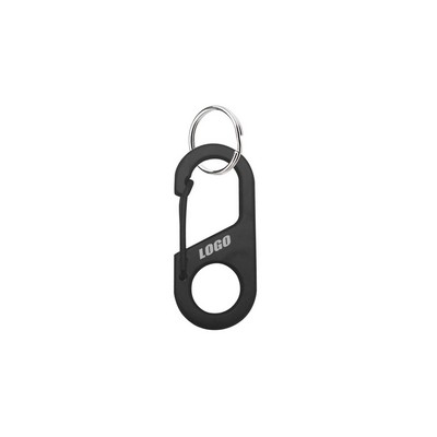 Sleek Black Oval-Shaped Key Holder Carabiners