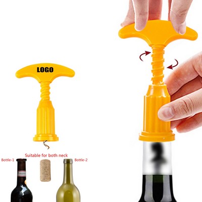 T-Shaped Large Corkscrew Wine Bottle Opener with Cylinder Case