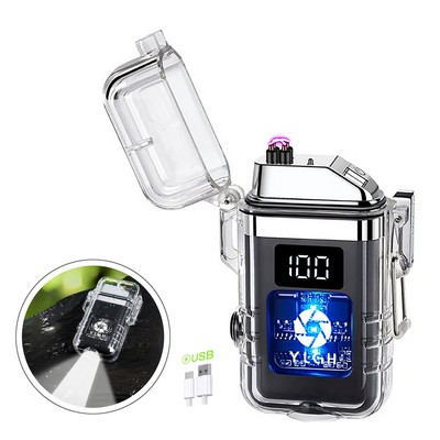 Clear Case Electric Lighter With Flashlight