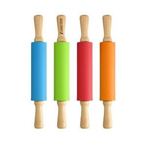 1.69 x 11.82 Inch Wooden Handle Silicone Rolling Pin
