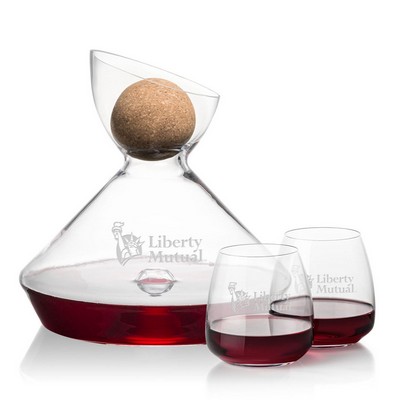 Woodbury Carafe w/Cork Stopper & Hogarth Stemless Wine