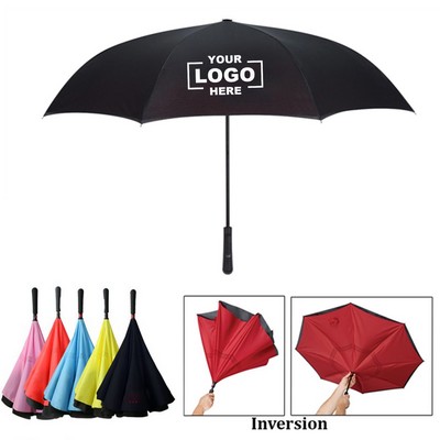 Large 48" Inversion Umbrella with Arc - Shaped Design in Two Complementary Tones