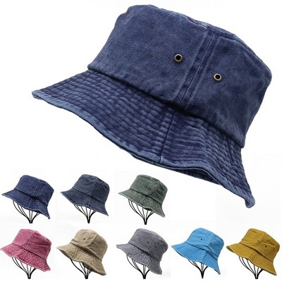 Washed Cotton Cowboy Cap Bucket Hat