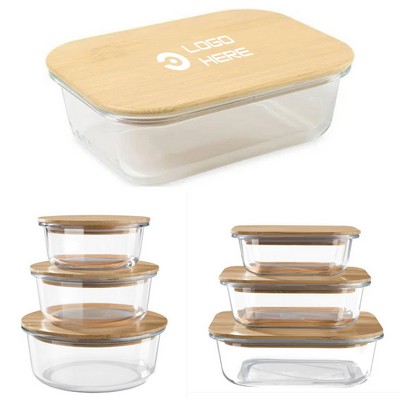 Glass Container With Bamboo Lid