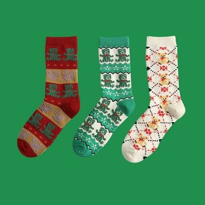 Custom Christmas Cotton Crew Socks
