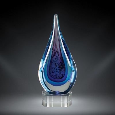 11 1/2" - Blue Water Glass Art