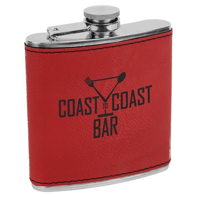 6 oz. Leatherette Stainless Steel Flask