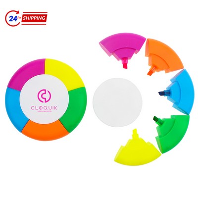 Round Five-color Highlighter