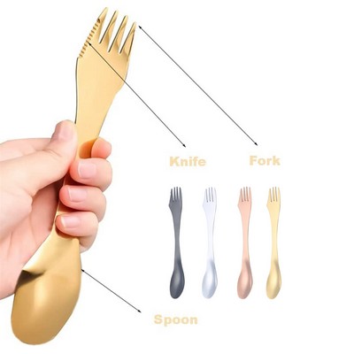 3-in-1 Stainless Steel Spork Utensil Set.
